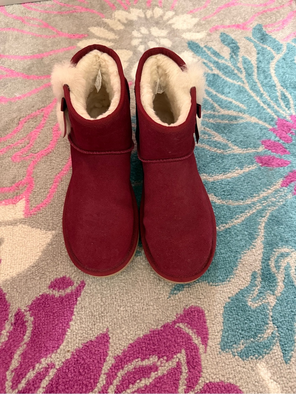 Koolaburra Women’s Wine Red Shearling-Lined Boots